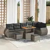 Image de vidaXL Ensemble de canapé de jardin 9 pcs Gris polyrotin