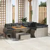 Image de vidaXL Ensemble de canapé de jardin 12 pcs Gris polyrotin