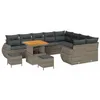 Image de vidaXL Ensemble de canapé de jardin 12 pcs Gris polyrotin, Canapé d'extérieur moderne, mobilier en polyrotin durable, design modulaire parfait pour le jardin et la terrasse, détente en solo
