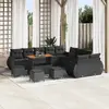 Image de vidaXL Ensemble de canapé de jardin 14 pc Noir polyrotin