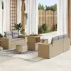 Image de vidaXL Ensemble de canapé de jardin 8 pcs Beige polyrotin