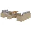 Image de vidaXL Ensemble de canapé de jardin 8 pcs Beige polyrotin, Salon de jardin et terrasse, design modulable, canapé extérieur résistant, détente moderne pour l'été