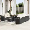 Image de vidaXL Ensemble de canapé de jardin 10 pcs Noir polyrotin