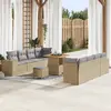 Image de vidaXL Ensemble de canapé de jardin 11 pc Beige polyrotin