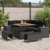 Image de vidaXL Ensemble de canapé de jardin avec coussin 8 pcs Noir polyrotin