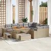 Image de vidaXL Ensemble de canapé de jardin 12 pcs Beige polyrotin