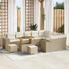 Image de vidaXL Ensemble de canapé de jardin 12 pc Beige polyrotin