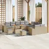 Image de vidaXL Ensemble de canapé de jardin 13 pcs Beige polyrotin