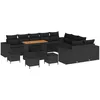 Image de vidaXL Ensemble de canapé de jardin avec coussin 14 pcs Noir polyrotin, Jardin et Terrasse, Mobilier d'extérieur moderne, Canapé modulaire léger, Résistant aux UV pour se détendre au jardin