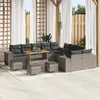 Image de vidaXL Ensemble de canapé de jardin avec coussin 14 pcs Gris polyrotin