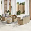 Image de vidaXL Ensemble de canapé de jardin avec coussin 8 pcs Beige polyrotin