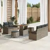 Image de vidaXL Ensemble de canapé de jardin avec coussin 8 pcs Gris polyrotin
