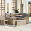 Image de vidaXL Ensemble de canapé de jardin 8 pc Beige polyrotin