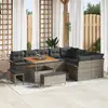 Image de vidaXL Ensemble de canapé de jardin avec coussin 12 pcs Gris polyrotin