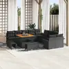 Image de vidaXL Ensemble de canapé de jardin avec coussin 13 pcs Noir polyrotin