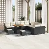 Image de vidaXL Ensemble de canapé de jardin avec coussin 13 pcs Noir polyrotin