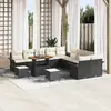 Image de vidaXL Ensemble de canapé de jardin avec coussin 13 pcs Noir polyrotin