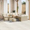 Image de vidaXL Ensemble de canapé de jardin 13 pcs Beige polyrotin