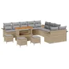 Image de vidaXL Ensemble de canapé de jardin 14 pcs Beige polyrotin, Mobilier moderne de jardin et terrasse, salon extérieur durable, sièges confortables, ensemble de terrasse pour la détente et l'extérieur