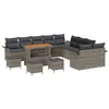 Image de vidaXL Ensemble de canapé de jardin 14 pcs Gris polyrotin, Mobilier moderne de jardin et terrasse, salon extérieur durable, sièges confortables, ensemble de terrasse pour la détente et l'extérieur