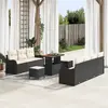 Image de vidaXL Ensemble de canapé de jardin avec coussin 10 pcs Noir polyrotin