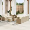 Image de vidaXL Ensemble de canapé de jardin 10 pcs Beige polyrotin