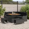 Image de vidaXL Ensemble de canapé de jardin avec coussin 8 pcs Noir polyrotin