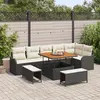 Image de vidaXL Ensemble de canapé de jardin avec coussin 9 pcs Noir polyrotin