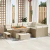 Image de vidaXL Ensemble de canapé de jardin 12 pc Beige polyrotin