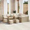 Image de vidaXL Ensemble de canapé de jardin 13 pc Beige polyrotin