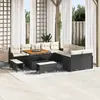 Image de vidaXL Ensemble de canapé de jardin avec coussin 13 pcs Noir polyrotin