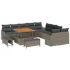 Image de vidaXL Ensemble de canapé de jardin 13 pcs Gris polyrotin, Mobilier de jardin tendance, canapé résistant et divan pour patio, idéal pour se détendre en extérieur
