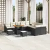Image de vidaXL Ensemble de canapé de jardin 13 pc Noir polyrotin