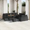 Image de vidaXL Ensemble de canapé de jardin 13 pc Noir polyrotin