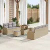 Image de vidaXL Ensemble de canapé de jardin 10 pcs Beige polyrotin