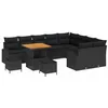 Image de vidaXL Ensemble de canapé de jardin 12 pcs Noir Poly rotin, Ensemble de canapé modulable, rectangulaire, résistant aux intempéries, durable, salon de jardin flexible, canapé et meubles de patio