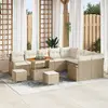 Image de vidaXL Ensemble de canapé de jardin 12 pc Beige polyrotin