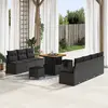 Image de vidaXL Ensemble de canapé de jardin avec coussin 10 pcs Noir polyrotin