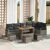 Image de vidaXL Ensemble de canapé de jardin 10 pcs Gris Poly rotin