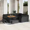 Image de vidaXL Ensemble de canapé de jardin 12 pc Noir polyrotin
