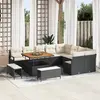 Image de vidaXL Ensemble de canapé de jardin 12 pc Noir polyrotin