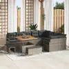 Image de vidaXL Ensemble de canapé de jardin avec coussin 12 pcs Gris polyrotin
