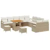 Image de Ensemble de Sofa de Jardin vidaXL 13 pièces avec Coussins Beige Poly Rattan Acacia