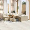 Image de vidaXL Ensemble de canapé de jardin 13 pcs Beige polyrotin