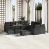Image de vidaXL Ensemble de canapé de jardin avec coussin 13 pcs Noir polyrotin