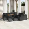 Image de vidaXL Ensemble de canapé de jardin avec coussin 14 pcs Noir polyrotin