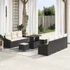 Image de vidaXL Ensemble de canapé de jardin avec coussin 10 pcs Noir polyrotin