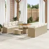 Image de vidaXL Ensemble de canapé de jardin 11 pcs Beige polyrotin
