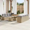 Image de vidaXL Ensemble de canapé de jardin 11 pc Beige polyrotin