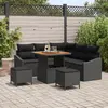 Image de vidaXL Ensemble de canapé de jardin avec coussin 8 pcs Noir polyrotin